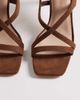 London Rebel London Rebel Elin heeled strappy sandals in mocha microsuede-Brown - 2