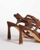 London Rebel London Rebel Elin heeled strappy sandals in mocha microsuede-Brown - 3