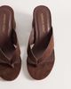 London Rebel London Rebel Elle heeled flip flop sandals in chocolate-Brown - 3
