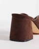 London Rebel London Rebel Elle heeled flip flop sandals in chocolate-Brown - 4