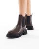 London Rebel London Rebel Emma chunky chelsea boots in chocolate-Brown - 1