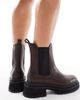 London Rebel London Rebel Emma chunky chelsea boots in chocolate-Brown - 2