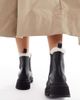London Rebel London Rebel Emma teddy lined chunky chelsea boots in black - 2