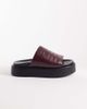 London Rebel London Rebel flatform slides in burgundy-Red - 1