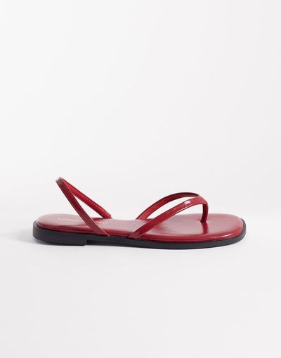 London Rebel London Rebel Florie flat sandals in burgundy-Red
