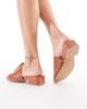 London Rebel London Rebel heeled sandals with studded straps in tan faux suede-Brown - 3