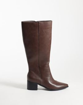 London Rebel London Rebel Jessie refined pointed knee boots in brown