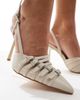 London Rebel London Rebel Lillie buckle detail slingback high heels in ecru-White - 3