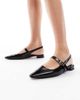 London Rebel London Rebel Luna slingback pointed toe flats in black - 1