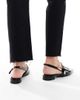 London Rebel London Rebel Luna slingback pointed toe flats in black - 3