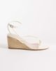 London Rebel London Rebel Mary Wedge heeled strappy sandals in cream-White - 1