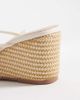 London Rebel London Rebel Mary Wedge heeled strappy sandals in cream-White - 3
