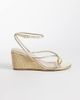 London Rebel London Rebel Mary Wedge heeled strappy sandals in gold - 1