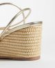 London Rebel London Rebel Mary Wedge heeled strappy sandals in gold - 4