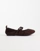 London Rebel London Rebel Mia faux suede strappy ruched ballet flats in chocolate-Brown - 1