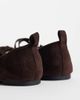 London Rebel London Rebel Mia faux suede strappy ruched ballet flats in chocolate-Brown - 4