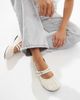 London Rebel London Rebel Mia strappy ruched ballet flats in ecru-White - 1
