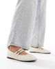 London Rebel London Rebel Mia strappy ruched ballet flats in ecru-White - 4