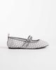 London Rebel London Rebel Mia strappy ruched ballet flats in gray polka - 1