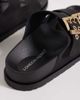 London Rebel London Rebel Morgan double buckle flat sandals in black - 3