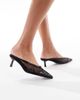 London Rebel London Rebel mule sandals with kitten heel in black mesh - 1