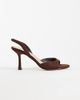 London Rebel London Rebel Nora faux suede peep toe high heeled sandals in brown - 1