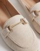 London Rebel London Rebel Nori buckle detail loafers in natural-Neutral - 4