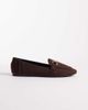 London Rebel London Rebel Nori snaffle detail loafers in chocolate microsuede-Brown - 1