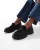 London Rebel London Rebel Olivia contrast teddy fur chunky loafers in black - 1