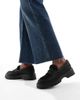 London Rebel London Rebel Olivia contrast teddy fur chunky loafers in black - 2