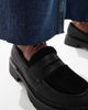London Rebel London Rebel Olivia contrast teddy fur chunky loafers in black - 3