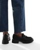 London Rebel London Rebel Olivia contrast teddy fur chunky loafers in black - 4