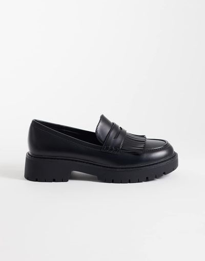 London Rebel London Rebel Palmer tassel chunky loafers in black