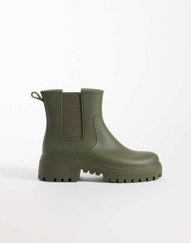 London Rebel London Rebel Phoebe chunky chelsea rain boots in green