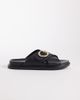 London Rebel London Rebel Raya flat sandals with buckle detail in black - 1