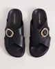 London Rebel London Rebel Raya flat sandals with buckle detail in black - 2