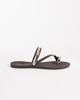 London Rebel London Rebel Reese flat sandals with gold-tone embellished straps in brown matte jelly - 1