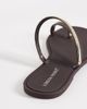 London Rebel London Rebel Reese flat sandals with gold-tone embellished straps in brown matte jelly - 4