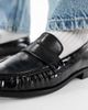 London Rebel London Rebel Sadie ruched detail loafers in patent black - 2