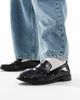 London Rebel London Rebel Sadie ruched detail loafers in patent black - 4