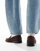 London Rebel London Rebel Sadie ruched detail loafers in suedette chocolate-Brown - 3