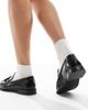 London Rebel London Rebel Sadie ruched detailing tassel loafers in patent black - 4