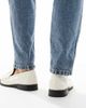 London Rebel London Rebel Sadie ruched detailing tassel loafers in patent ecru-White - 2