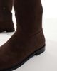 London Rebel London Rebel Scarlett refined riding boots in suedette chocolate-Brown - 3