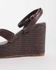 London Rebel London Rebel Yara wedge heeled sandals in choc-Brown - 3