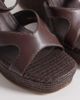 London Rebel London Rebel Yara wedge heeled sandals in choc-Brown - 4