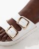 London Rebel Wide Fit London Rebel Andi Wide Fit buckle sandals in white - 2