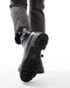 London Rebel Wide Fit London Rebel Billie wide fit chunky ankle boots with buckle in black - 4