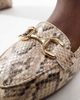 London Rebel Wide Fit London Rebel Nori wide fit snaffle trim flat shoes in snake-Multi - 2