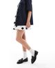London Rebel Wide Fit London Rebel Wide Fit Amelia tassel penny loafers in black - 2